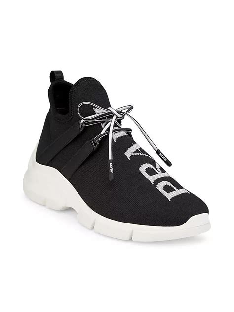 prada knit logo sneakers|prada denim sneakers.